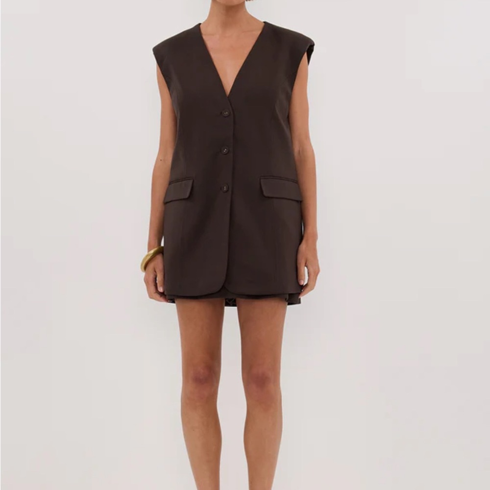 DISSH Dark Brown Oversized Sleeveless Vest